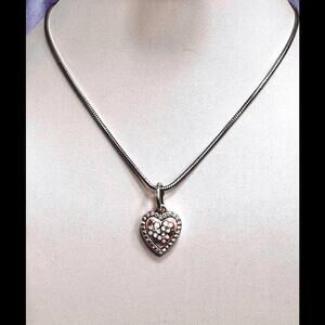 Brighton Silver Plated Enameled Blooming Daisies Rhinestone Center Pink Enamel